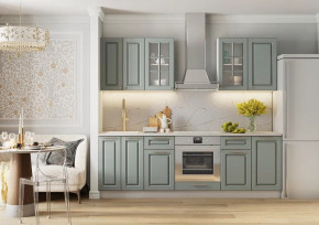 Кухонный гарнитур Вегас Грин Грей Софт 2400 мм в Тюмени - mebel-tymen.ru | фото