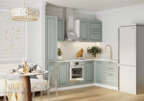 Кухонный гарнитур Вегас Грин Грей Софт угловой 2400х1600 мм в Тюмени - mebel-tymen.ru | фото
