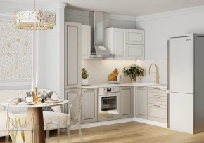 Кухонный гарнитур Вегас Кварц Грей софт-Милк софт угловой 2400х1600 мм в Тюмени - mebel-tymen.ru | фото