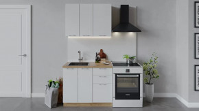 Кухонный гарнитур «Весна» длиной 100 см Дуб крафт золотой/Белый глянец в Тюмени - mebel-tymen.ru | фото