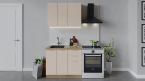 Кухонный гарнитур «Весна» длиной 100 см Дуб крафт золотой/Ваниль глянец в Тюмени - mebel-tymen.ru | фото