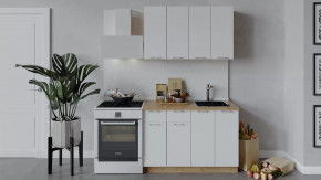 Кухонный гарнитур «Весна» длиной 120 см Дуб крафт золотой/Белый глянец в Тюмени - mebel-tymen.ru | фото