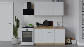 Кухонный гарнитур «Весна» длиной 150 см Дуб крафт золотой/Белый глянец в Тюмени - mebel-tymen.ru | фото