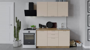 Кухонный гарнитур «Весна» длиной 150 см Дуб крафт золотой/Ваниль глянец в Тюмени - mebel-tymen.ru | фото