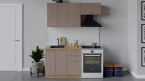 Кухонный гарнитур «Весна» длиной 160 см Дуб крафт золотой/Кофе с молоком в Тюмени - mebel-tymen.ru | фото