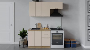 Кухонный гарнитур «Весна» длиной 160 см Дуб крафт золотой/Ваниль глянец в Тюмени - mebel-tymen.ru | фото