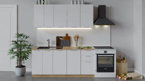 Кухонный гарнитур «Весна» длиной 180 см Дуб крафт золотой/Белый глянец в Тюмени - mebel-tymen.ru | фото