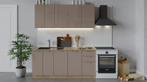 Кухонный гарнитур «Весна» длиной 180 см Дуб крафт золотой/Кофе с молоком в Тюмени - mebel-tymen.ru | фото