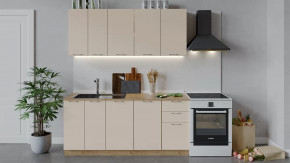 Кухонный гарнитур «Весна» длиной 180 см Дуб крафт золотой/Ваниль глянец в Тюмени - mebel-tymen.ru | фото