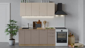 Кухонный гарнитур «Весна» длиной 180 см Дуб крафт золотой/Ваниль глянец/Кофе с молоком в Тюмени - mebel-tymen.ru | фото