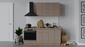 Кухонный гарнитур «Весна» длиной 180 см со шкафом НБ Дуб крафт золотой/Кофе с молоком в Тюмени - mebel-tymen.ru | фото