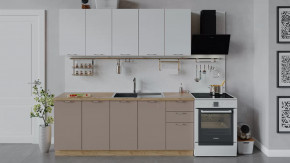 Кухонный гарнитур «Весна» длиной 200 см Дуб крафт золотой/Белый глянец/Кофе с молоком в Тюмени - mebel-tymen.ru | фото