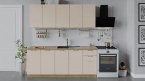 Кухонный гарнитур «Весна» длиной 200 см Дуб крафт золотой/Ваниль глянец в Тюмени - mebel-tymen.ru | фото