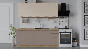 Кухонный гарнитур «Весна» длиной 200 см Дуб крафт золотой/Ваниль глянец/Кофе с молоком в Тюмени - mebel-tymen.ru | фото