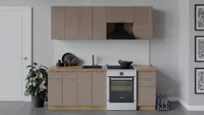 Кухонный гарнитур «Весна» длиной 220 см Дуб крафт золотой/Кофе с молоком в Тюмени - mebel-tymen.ru | фото