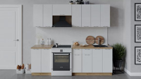 Кухонный гарнитур «Весна» длиной 240 см Дуб крафт золотой/Белый глянец в Тюмени - mebel-tymen.ru | фото