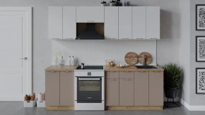 Кухонный гарнитур «Весна» длиной 240 см Дуб крафт золотой/Белый глянец/Кофе с молоком в Тюмени - mebel-tymen.ru | фото