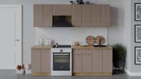 Кухонный гарнитур «Весна» длиной 240 см Дуб крафт золотой/Кофе с молоком в Тюмени - mebel-tymen.ru | фото