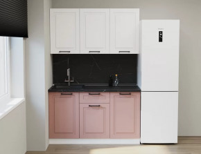 Кухонный прямой гарнитур Аликанте арт.11, 1500 мм, Шарли Pink/Шарли белый в Тюмени - mebel-tymen.ru | фото