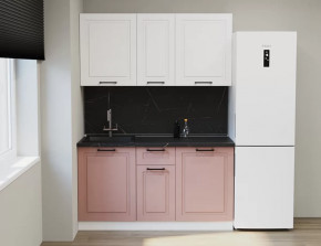 Кухонный прямой гарнитур Аликанте арт.13, 1600 мм, Шарли Pink/Шарли белый в Тюмени - mebel-tymen.ru | фото