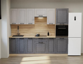 Кухонный прямой гарнитур Аликанте арт.22, 2800 мм, Чесура светлая/Чесура тёмная в Тюмени - mebel-tymen.ru | фото