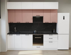 Кухонный прямой гарнитур Аликанте арт.23, 2800 мм, Шарли Pink/Шарли белый в Тюмени - mebel-tymen.ru | фото