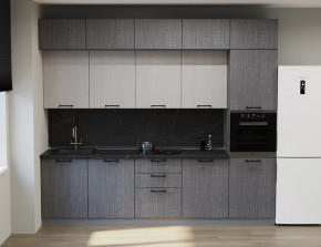 Кухонный прямой гарнитур Аликанте арт.28, 3000 мм, Чесура светлая/Чесура тёмная в Тюмени - mebel-tymen.ru | фото