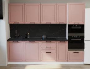 Кухонный прямой гарнитур Аликанте арт.35, 2800 мм, Обсидиан/Шарли Pink в Тюмени - mebel-tymen.ru | фото