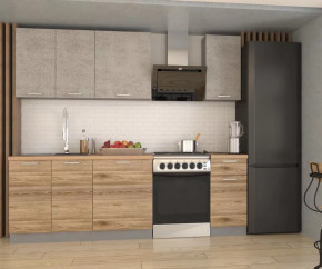 Кухонный прямой гарнитур арт.10 ЛОФТ, 1800 мм, Рустик натур/Бетон светлый в Тюмени - mebel-tymen.ru | фото