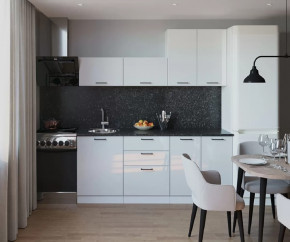 Кухонный прямой гарнитур арт.12, 2000 мм, Белый глянец в Тюмени - mebel-tymen.ru | фото