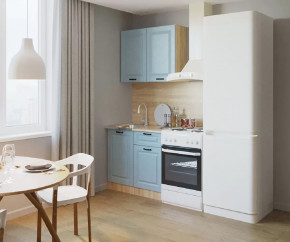 Кухонный прямой гарнитур арт.15, 1000 мм, Роял Вуд Голубой/Вегас в Тюмени - mebel-tymen.ru | фото