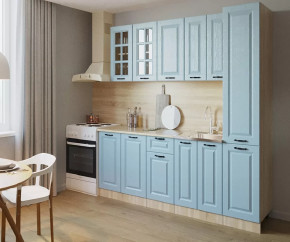 Кухонный прямой гарнитур арт.16, 2200 мм, Роял Вуд Голубой/Вегас в Тюмени - mebel-tymen.ru | фото