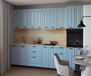 Кухонный прямой гарнитур арт.17, 3000 мм, Роял Вуд Голубой/Вегас в Тюмени - mebel-tymen.ru | фото