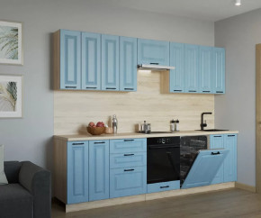 Кухонный прямой гарнитур арт.18, 3000 мм, Роял Вуд Голубой/Вегас в Тюмени - mebel-tymen.ru | фото