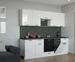 Кухонный прямой гарнитур арт.19, 2450 мм, Белый глянец в Тюмени - mebel-tymen.ru | фото