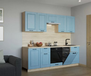 Кухонный прямой гарнитур арт.19, 2450 мм, Роял Вуд Голубой/Вегас в Тюмени - mebel-tymen.ru | фото