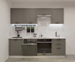 Кухонный прямой гарнитур арт.2, 2400 мм, Обсидиан/Кристалл в Тюмени - mebel-tymen.ru | фото