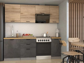 Кухонный прямой гарнитур арт.20 ЛОФТ, 2200 мм, Рустик натур/Бетон темный/Дуб Бунратти в Тюмени - mebel-tymen.ru | фото