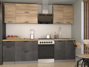 Кухонный прямой гарнитур арт.22 ЛОФТ, 2000 мм, Рустик натур/Бетон темный/Дуб Бунратти в Тюмени - mebel-tymen.ru | фото