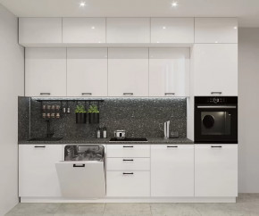 Кухонный прямой гарнитур арт.23, 3000 мм, Белый глянец в Тюмени - mebel-tymen.ru | фото