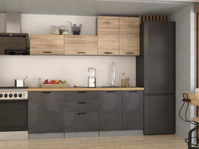 Кухонный прямой гарнитур арт.26 ЛОФТ, 2000 мм, Рустик натур/Бетон темный/Дуб Бунратти в Тюмени - mebel-tymen.ru | фото