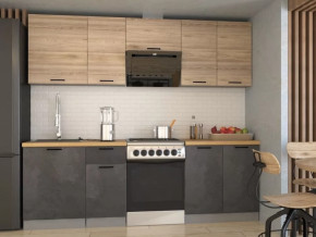 Кухонный прямой гарнитур арт.28 ЛОФТ, 2400 мм, Рустик натур/Бетон темный/Дуб Бунратти в Тюмени - mebel-tymen.ru | фото