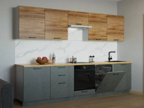 Кухонный прямой гарнитур арт.36 ЛОФТ, 3000 мм, Рустик натур/Бетон темный/Дуб Бунратти в Тюмени - mebel-tymen.ru | фото