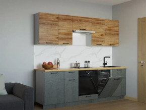 Кухонный прямой гарнитур арт.37 ЛОФТ, 2450 мм, Рустик натур/Бетон темный/Дуб Бунратти в Тюмени - mebel-tymen.ru | фото