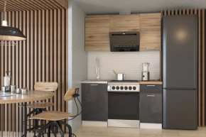 Кухонный прямой гарнитур арт.4 ЛОФТ,1500 мм, Рустик натур/Бетон светлый в Тюмени - mebel-tymen.ru | фото