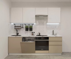 Кухонный прямой гарнитур арт.42, 2400 мм, Лайн/Тальк/Пикрит в Тюмени - mebel-tymen.ru | фото