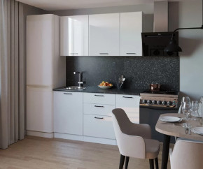 Кухонный прямой гарнитур арт.5, 1600 мм, Белый глянец в Тюмени - mebel-tymen.ru | фото