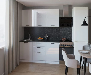 Кухонный прямой гарнитур арт.9, 1800 мм, Белый глянец в Тюмени - mebel-tymen.ru | фото