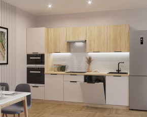 Кухонный прямой гарнитур арт.9, 3000 мм, Стамбул/Дуб сонома в Тюмени - mebel-tymen.ru | фото