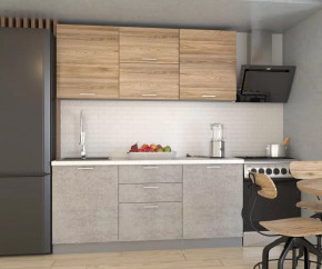 Кухонный прямой гарнитур арт.9 ЛОФТ, 1800 мм, Рустик натур/Бетон светлый в Тюмени - mebel-tymen.ru | фото